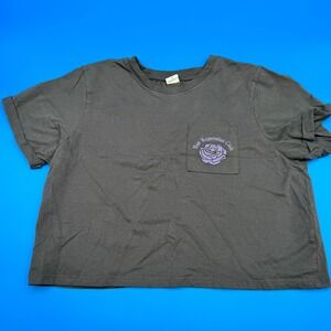 La Luna Bad Reputation Club Rose Snake Graphic Crop T Shirt Womens Size Medium